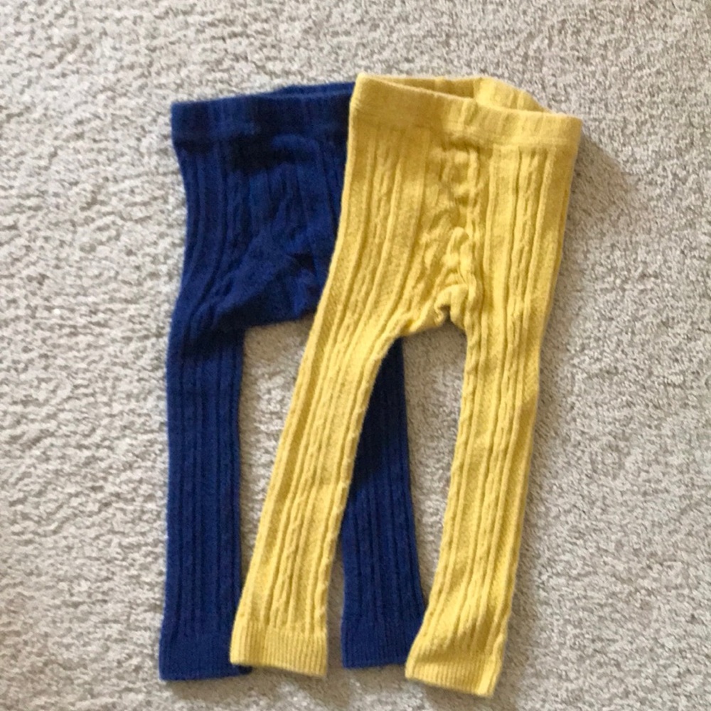Toddler girls cable tights/leggings without foot. 1.5 to 2 years.